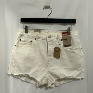 Levi's - Women's Cutoff Cream Jean Shorts